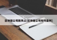 区块链公司新风口[区块链公司如何盈利]